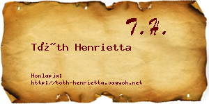 Tóth Henrietta névjegykártya