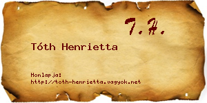 Tóth Henrietta névjegykártya