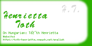 henrietta toth business card